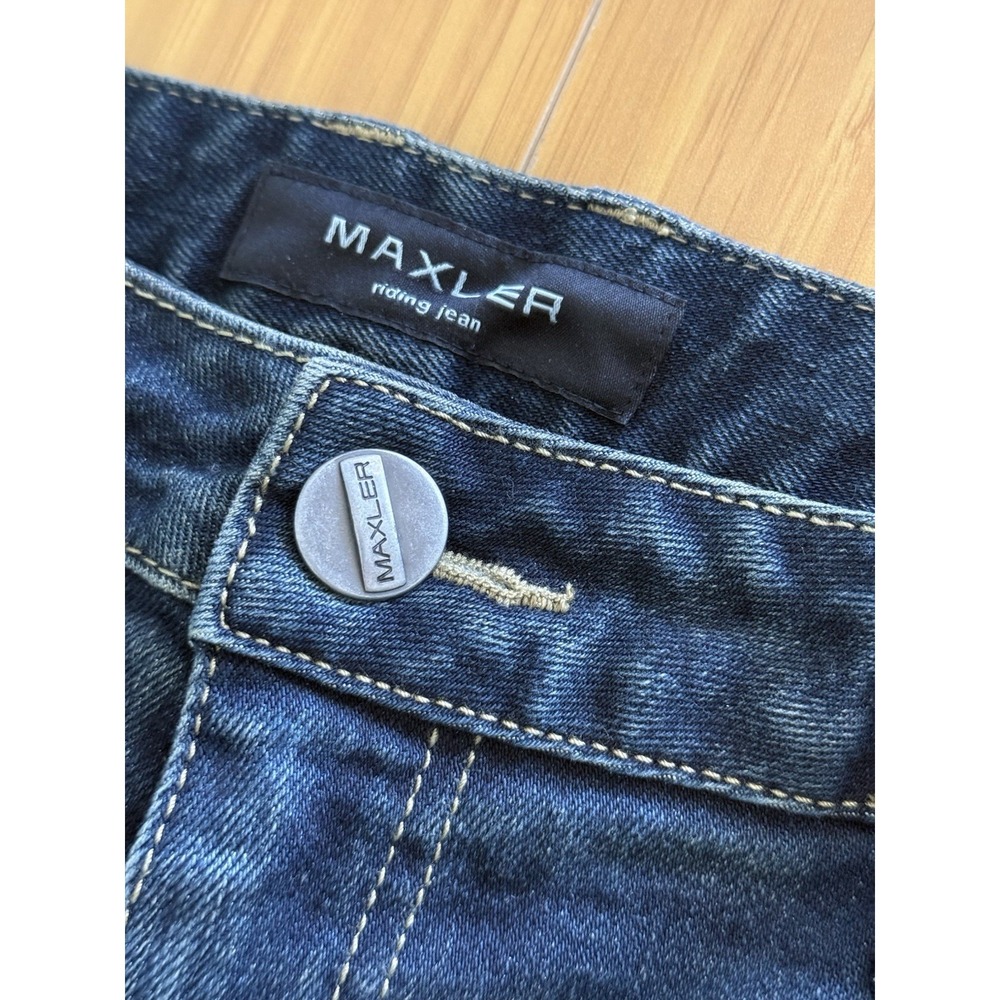 Maxler Mens Motorcycle Riding Jeans Blue Size 34 Zipper Denim Biker Slim Straigh - Picture 3 of 9